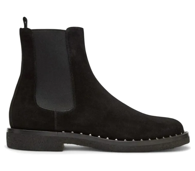 Valentino Garavani Suede Soul Rockstud Chelsea Boots Black (NY0S0A38 ZFK 0NO)