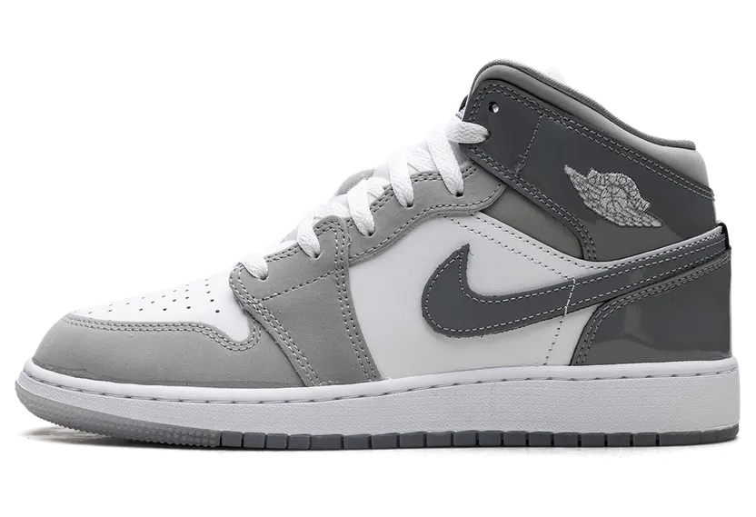 Jordan 1 Mid GS “White Medium Cool Grey” (HF3193-100)