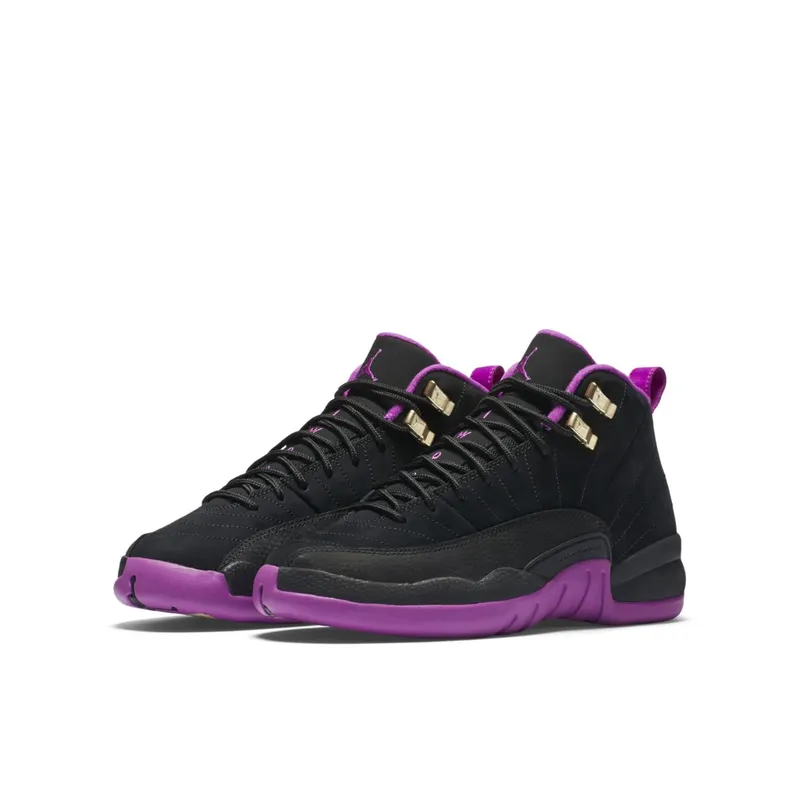 Jordan 12 Retro Hyper Violet (GS) Black/Metallic Gold Star-Hyper Violet (510815-018)