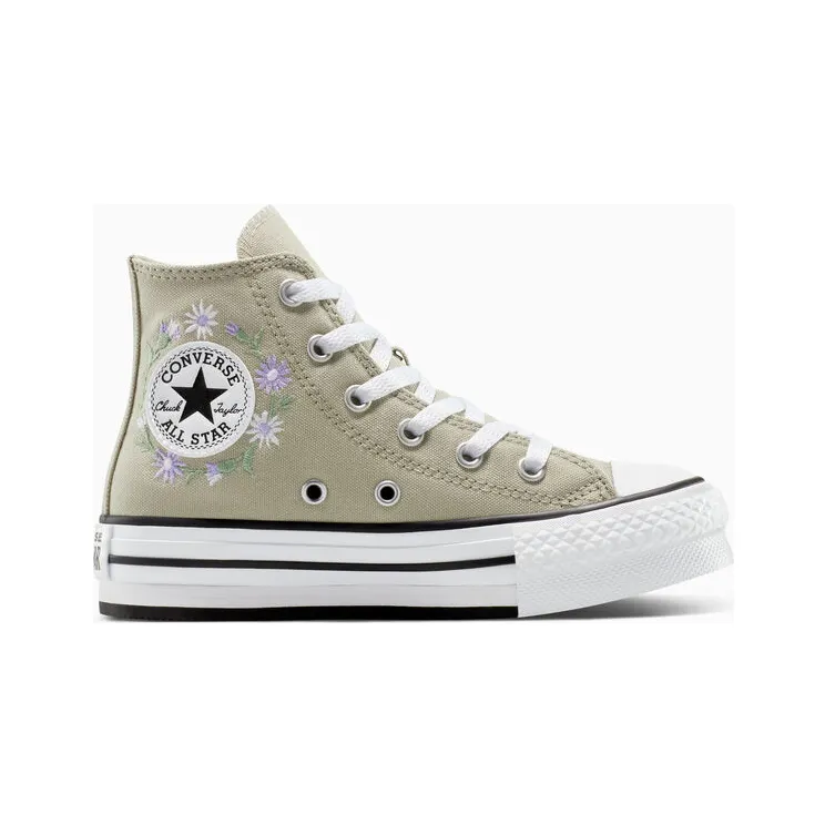 Converse Chuck Taylor All Star EVA Lift Platform Embroidered Florals Pale Surplus/White/Violet Heat (A11826C)