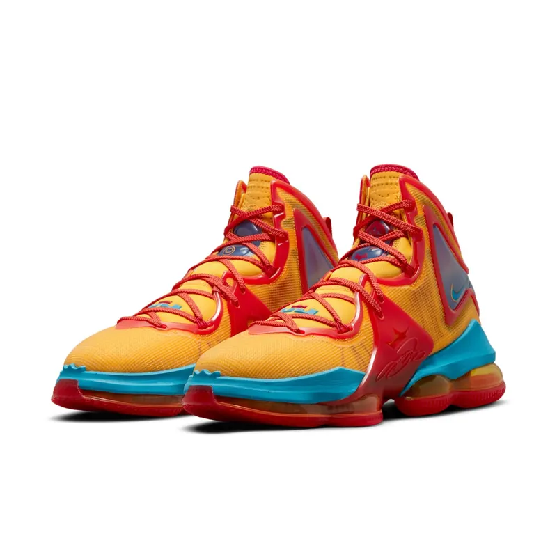 LeBron 19 Orange – “Mantra Orange / University Gold / University Red / Light Blue Fury” (DC9338-800)