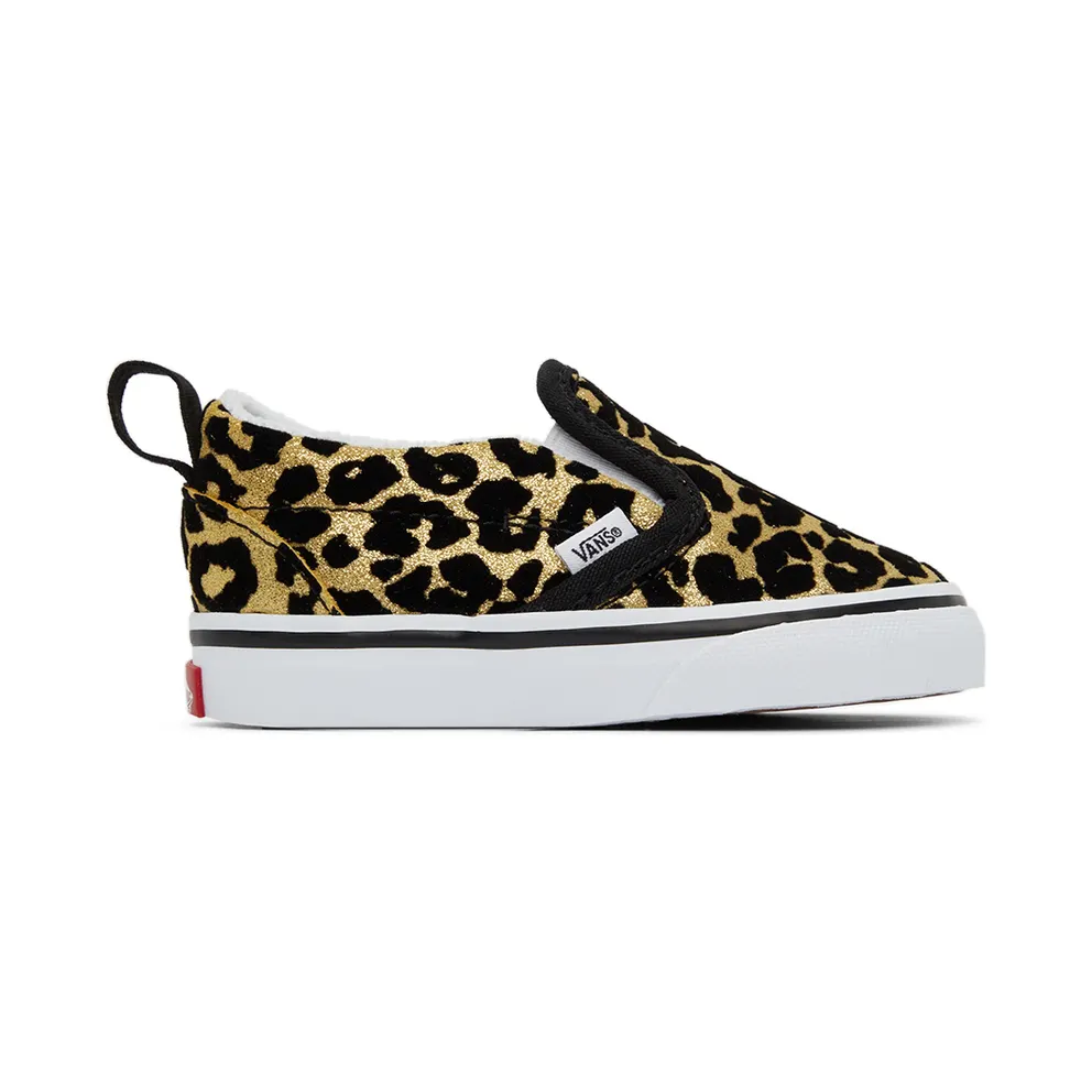 Vans Baby Black & Gold Leopard Slip-On V Sneakers (VN000UBSABS1)