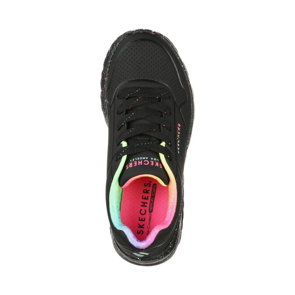 Skechers Uno Lite “Rainbow Speckle Sneaker Black” (310456LBKMT)