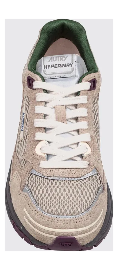 Autry Hyperway Low-Top Sneakers in Leather, Suede and Mesh Brown (HYLMCI07) (2)