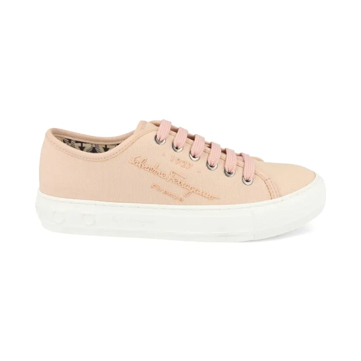 Ferragamo Mediterranean Canvas Low-Top Sneakers Pink (030250-751273-1C)