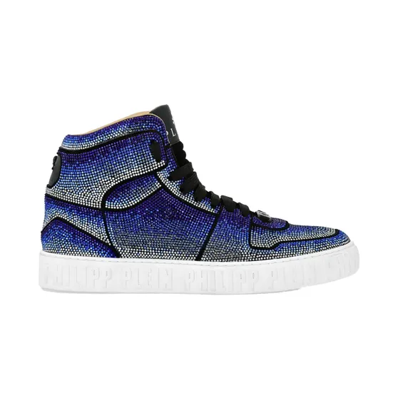 Philipp Plein High-Top-Sneakers aus Wildleder “Blue” (SAESMSC4010PLE009N)