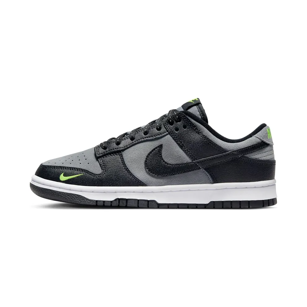 Nike Dunk Low Black Cool Grey Volt Mini Swoosh (FQ2205-001)