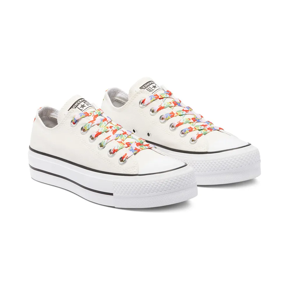 Converse Floral Print Platform Chuck Taylor All Star Low Top Egret/White/bright Poppy (570920C)