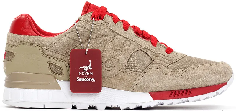 Saucony Shadow 5000 BAU x The Distinct Life NOVEM Tan Grey/Red (70126-2)
