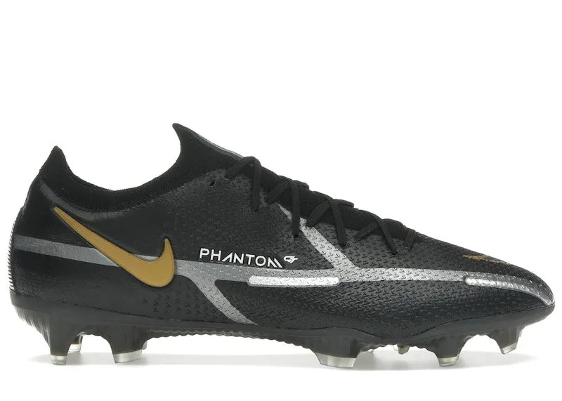 Nike Phantom GT2 Elite FG Black Metallic Dark Grey Metallic Gold (CZ9890-007)