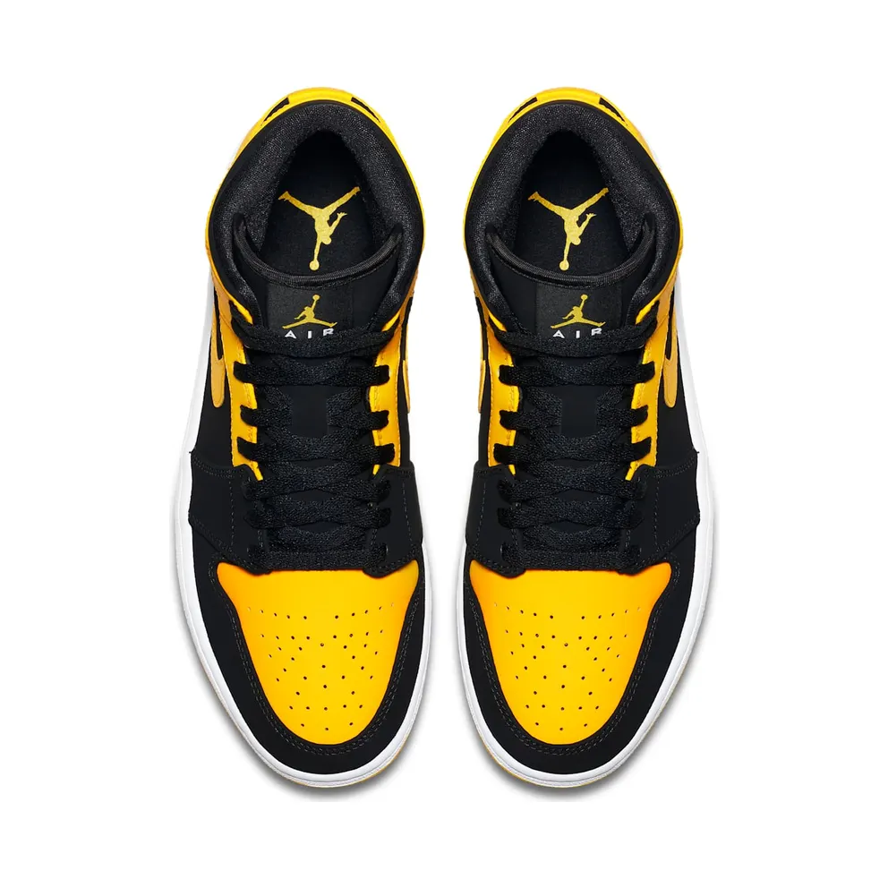 Jordan 1 Retro Mid New Love (2017) Black/Varsity Maize-White (554724-035)