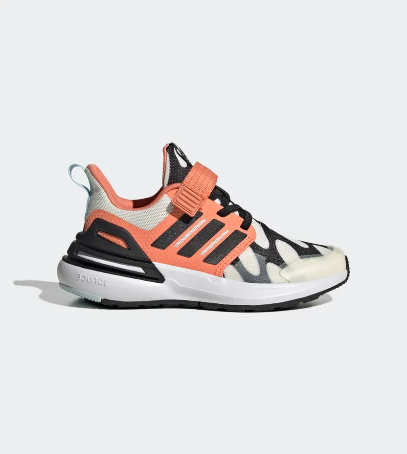 adidas RapidaSport Bounce Marimekko Running met Elastische Veters en Klittenband Cloud White / Core Black / Semi Coral (H06362)