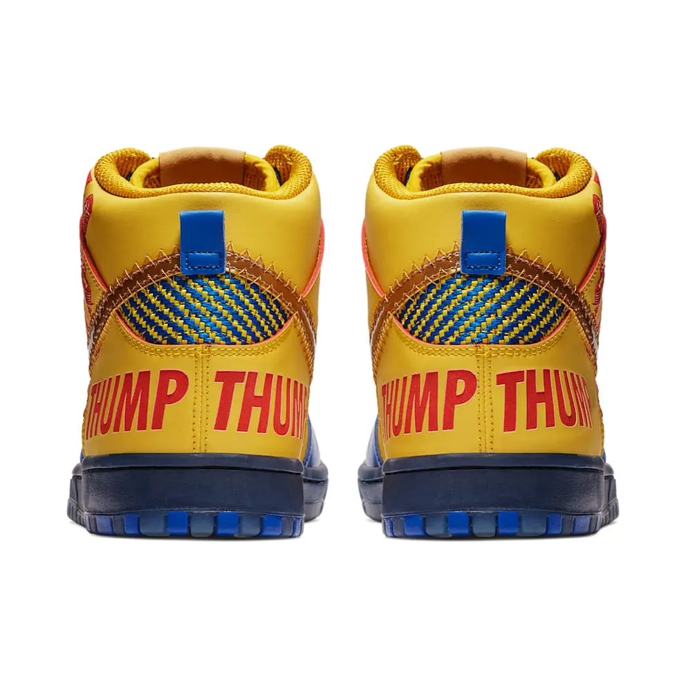 Nike SB Dunk High Finnigan Mooney 15th Anniversary Doernbecher (2019) Vivid Sulfur/Game Royal (579603-740)