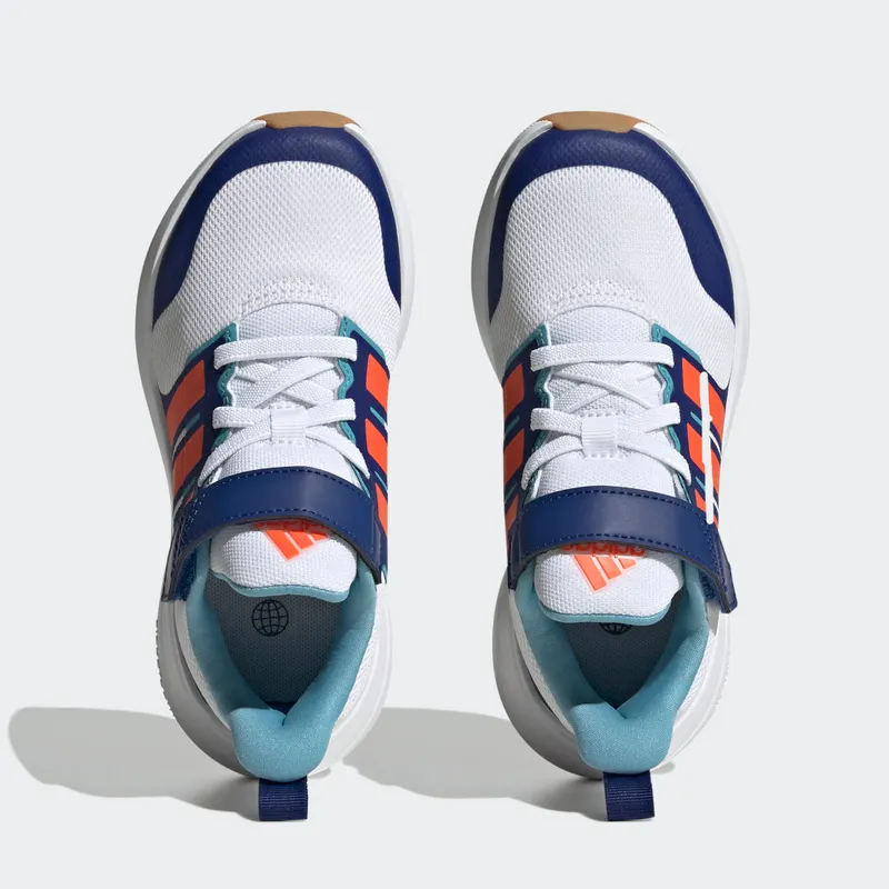 Adidas Fortarun 2.0 Cloudfoam Sport Running Elastic Lace Top Strap Cloud White / Solar Red / Victory Blue (HP5450)