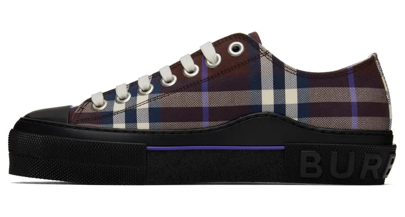 Burberry Burgundy Check Sneakers (8055644) (3)