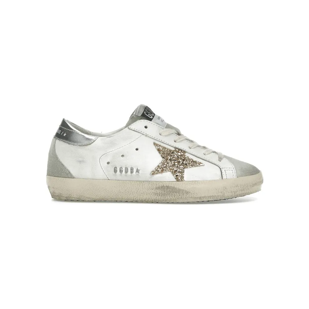 Golden Goose Super-Star White Ice Gray Gold Glitter (GWF00102.F004664-10417)