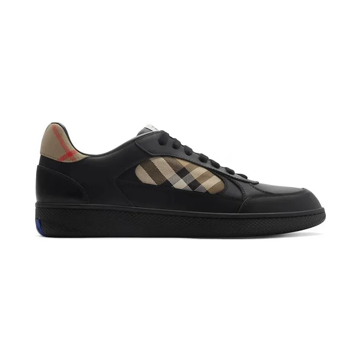 Burberry Leather and Check Terrace Sneakers​ Black Sand (8108650)