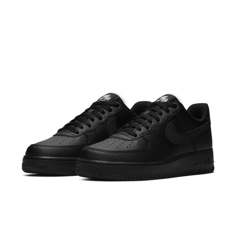 Nike Air Force 1 Low Triple Black (White Tongue) Black/Black-Black (CJ1607-001)