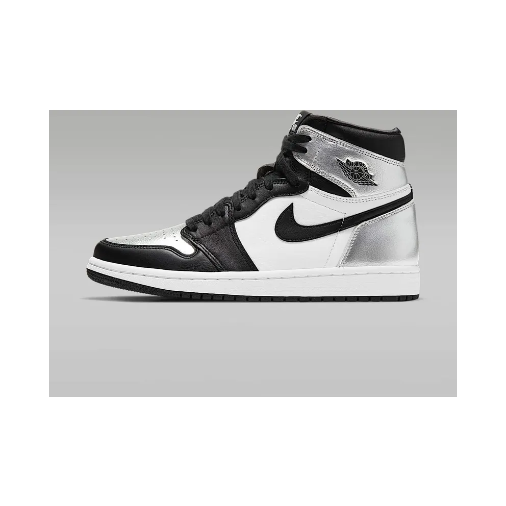 Jordan 1 Retro High Silver Toe (W) Black/Metallic Silver-White-Black (CD0461-001)
