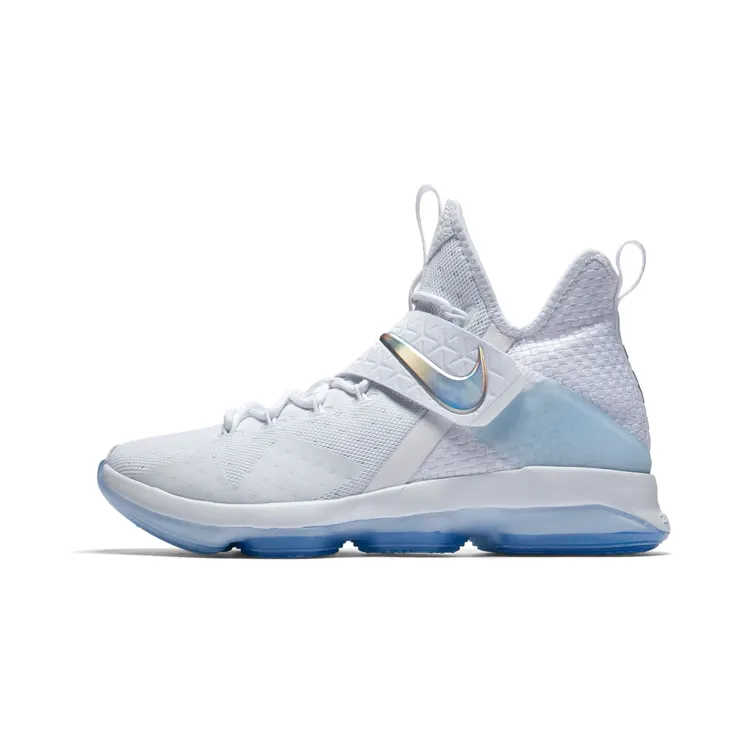 Nike LeBron 14 ‘Time to Shine’ White/Metallic Silver-Ice Blue (860631-900)