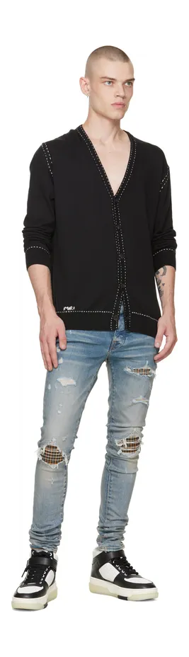 AMIRI Black & White Stadium Mid Sneakers (AW22MFS005) (5)