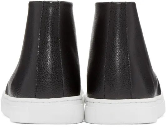 Junya Watanabe Black Leather High-Top Sneakers (WR-K102-051)
