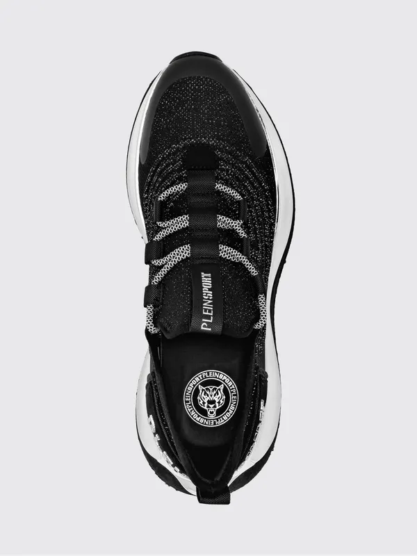 Plein Sport Runner Low-Top Sneakers in Viscose Jersey with Serrated Sole Black (SADSUSC0525STE003N02) (3)