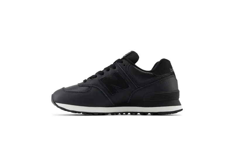 New Balance 574 Black Leather White Midsole (WL574IB2)