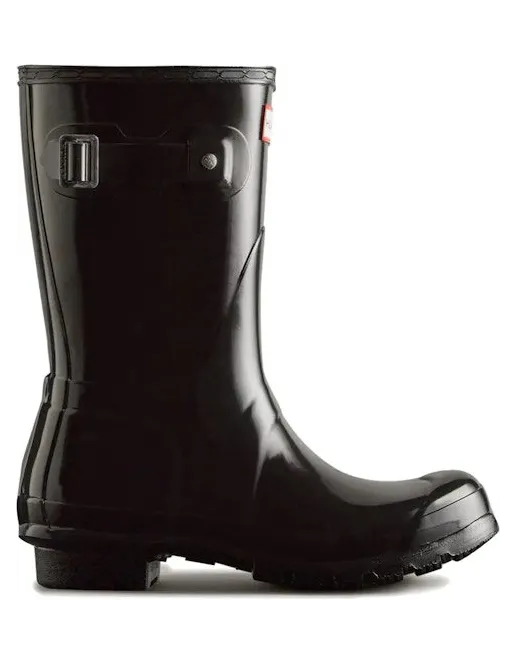 Hunter Original Short Gloss Rain Boots Black (WFS1000RGL-BLK)