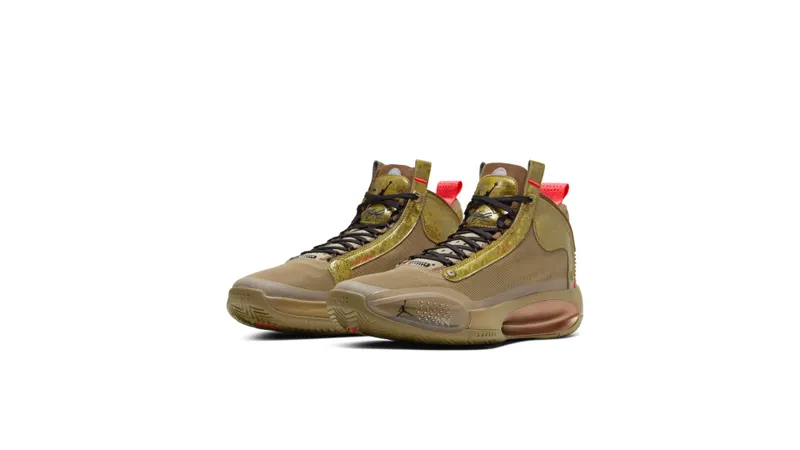 Jordan XXXIV Bayou Boys Brown Kelp/Bright Crimson (DA1897-300)