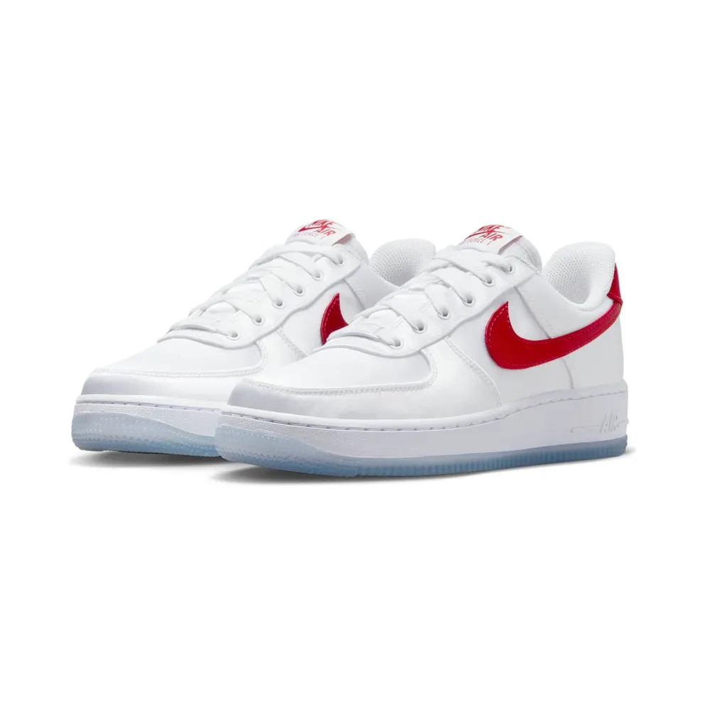 Nike AIR FORCE 1 LO ’07 “Satin White Varsity Red” (DX6541-100)