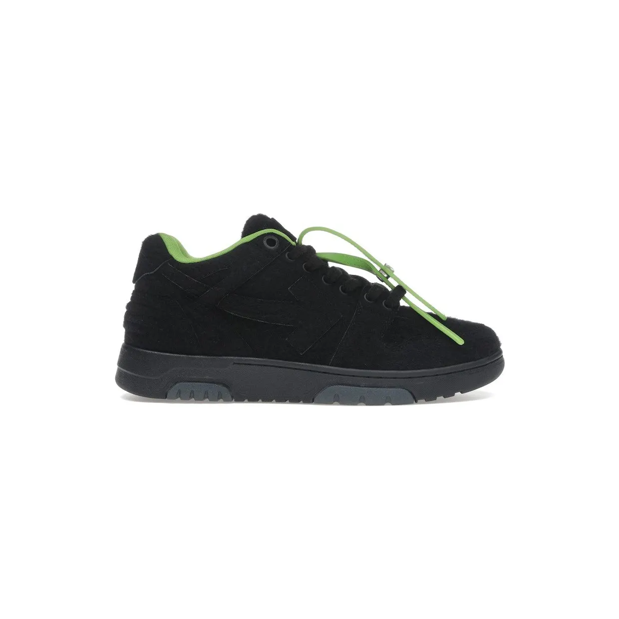 OFF-WHITE Out Of Office “OOO” Low Tops Black Green Wool (OMIA189F22FAB0011010)