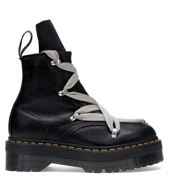 Dr. Martens 1460 Quad Leather Sole Pentagram Jumbo Lace Boot Rick Owens Black (DM02B3803 7001 09)
