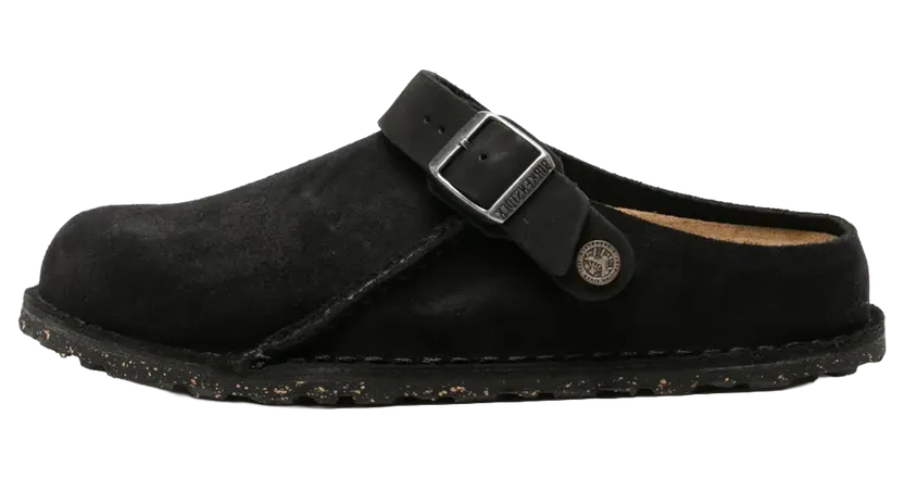 Birkenstock Lutry Premium Suede Leather “Black – Narrow Width” (1025356)