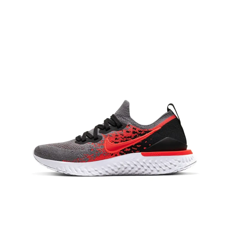 Nike Epic React Flyknit 2 Cool Grey Bright Crimson (GS) Cool Grey/Black/White (AQ3243-014)