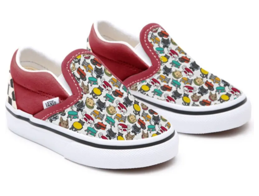 VANS Gepersonaliseerde Toddler Macaron Pets Checkerboard Slip-on Multicolour (VN0A3CST096)