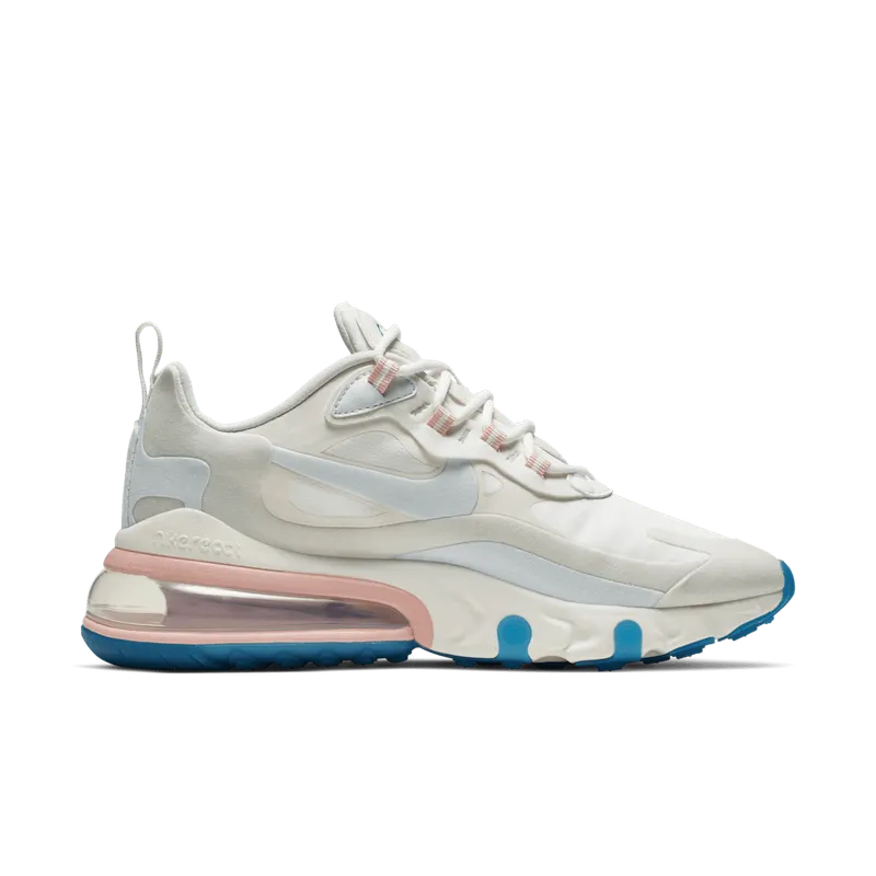 Nike Air Max 270 React American Modern (W) Summit White/Ghost Aqua-Phantom-Coral Stardust-Imperial Blue-Light Bone (AT6174-100)
