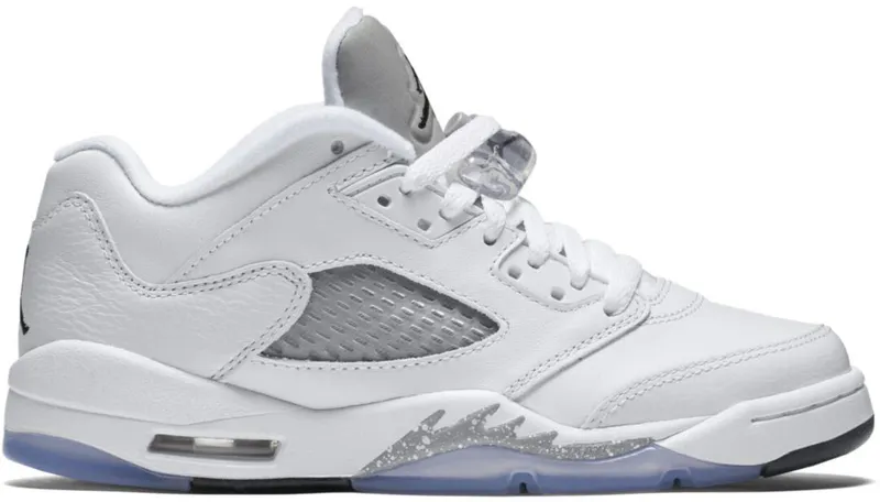 Jordan 5 Retro Low Wolf Grey (GS) White/Black-Wolf Grey (819172-122)