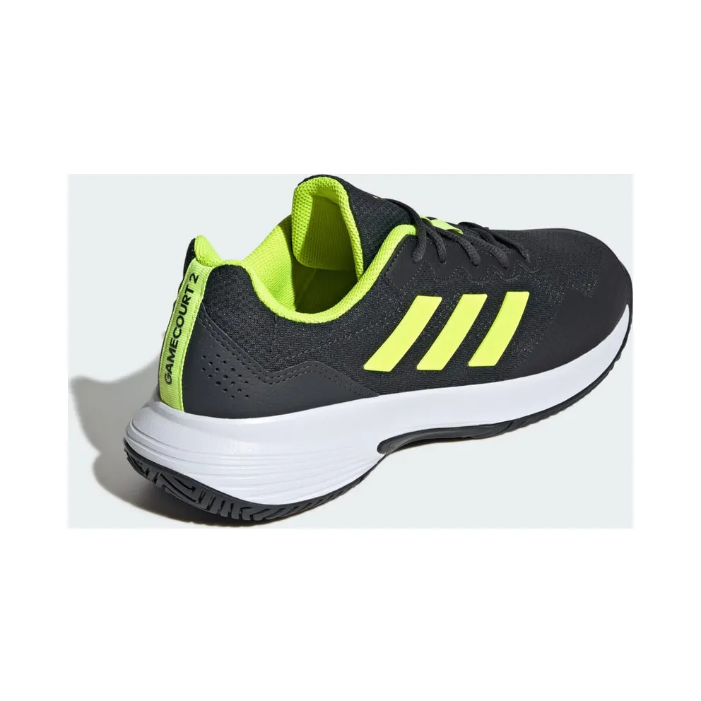 Adidas Gamecourt 2.0 Tennis Shoes Carbon / Lucid Lemon / Cloud White (JH9013)