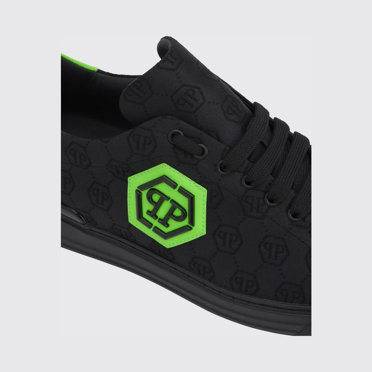 Philipp plein Fabric Sneakers with Hexagon Jacquard Black (PAFSMSC4093PTE021N0227) (3)