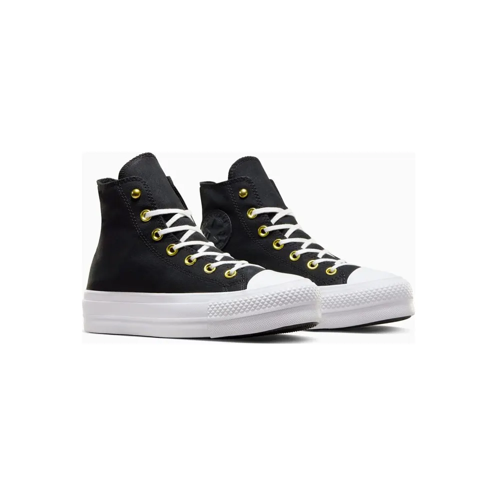 Converse Chuck Taylor All Star Lift Platform Star Studded Black/White/Gold – “Black” (A05453C)