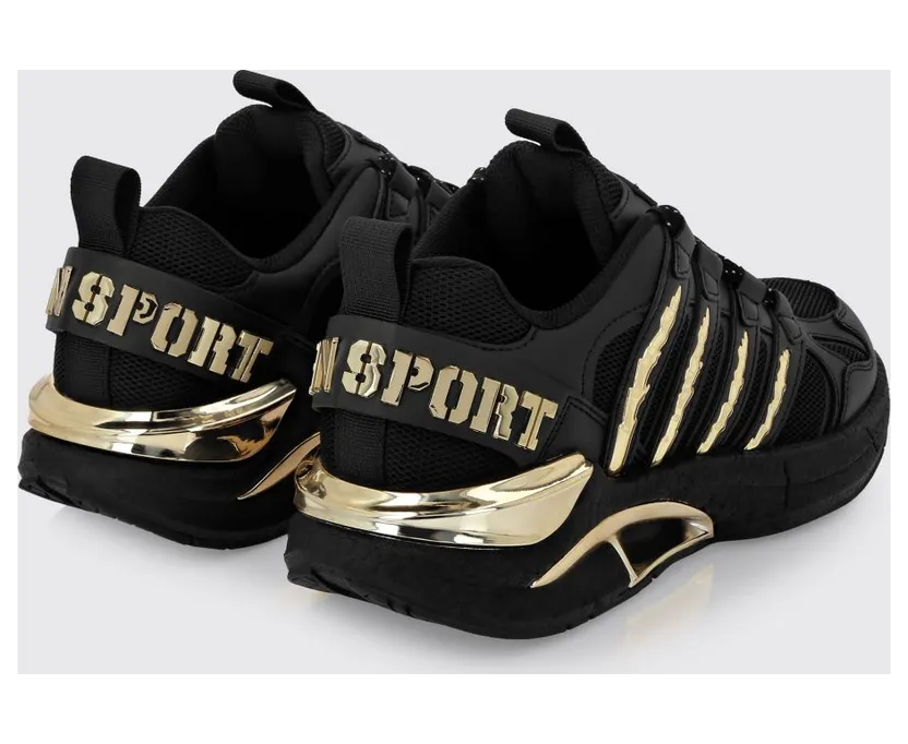 Plein Sport Leather And Mesh Sneakers Black 1 (FAESUSC0852STE003N0293) (2)
