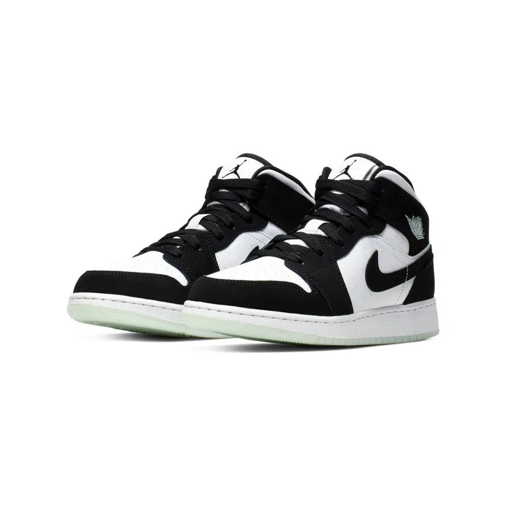 Jordan 1 Mid White Black Teal Tint (GS) White/Black-Teal Tint (BQ6931-103)