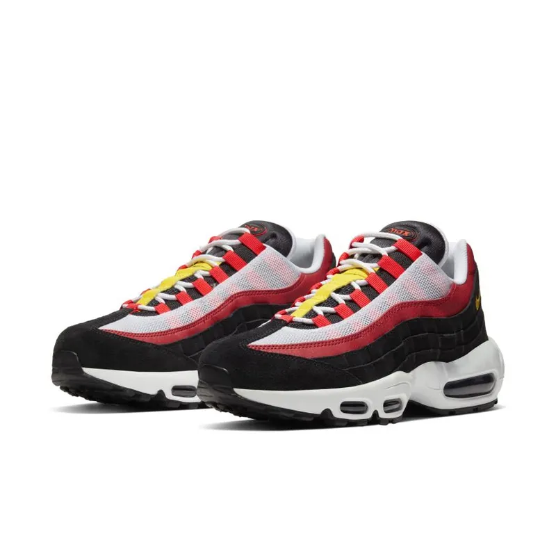 Nike Air Max 95 Black Crimson Yellow Black/Platinum Tint-Crimson-Electric Green (AT9865-101)
