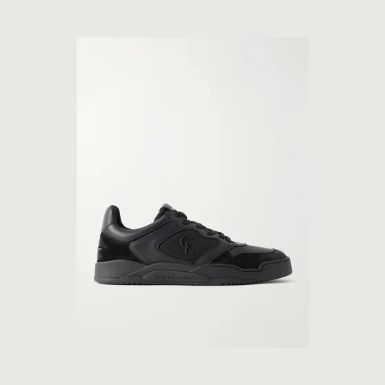 Christian Louboutin Basketball 1 Retro Suede and Mesh-Trimmed Leather Sneakers Black (3260784)