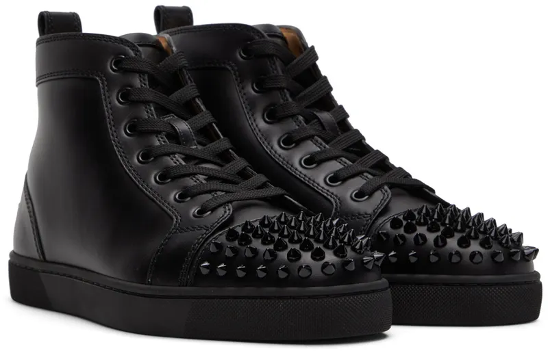 Christian Louboutin Black Lou Spikes High-Top (1151061)