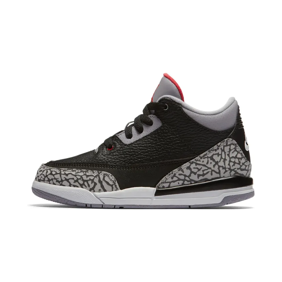 Jordan 3 Retro Black Cement 2018 (PS) Black/Fire Red-Cement Grey-White (429487-021)
