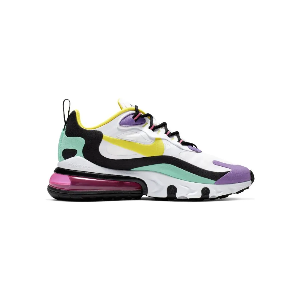 Nike Air Max 270 React Geometric Art (W) White/Black-Bright Violet-Dynamic Yellow (AT6174-101)