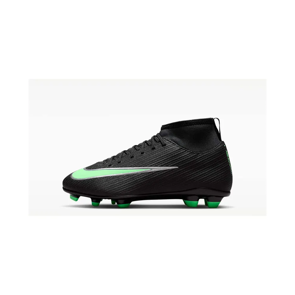Nike Jr. Mercurial Superfly 11 Club ‘ Multi-Ground High-Top “Black/Black/Illusion Green” (IO1552-001)