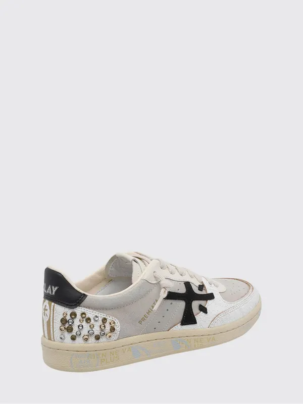 Premiata Clay Suede Sneakers with Studs White (BSKTCLAYD7661) (2)